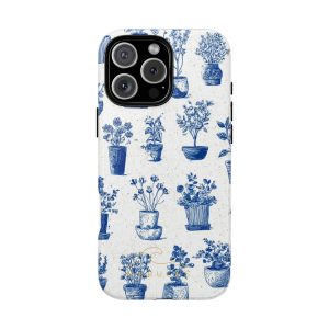 Blue Botanica Phone Case, Durable Floral Design, Tough Phone Cover, Gift for Plant Lovers, Botanical Phone Accessory, Stylish Protection